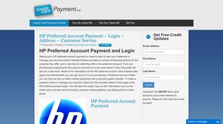 HP Preferred Account Payment - Login - Address - Customer Service