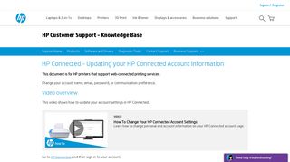 HP Connected - Updating your HP Connected Account Information ...
