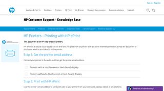 HP Printers - Printing with HP ePrint | HP® Customer Support