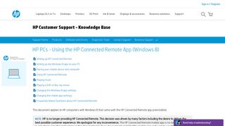 HP PCs - Using the HP Connected Remote App (Windows 8) | HP ...