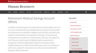 Retirement Medical Savings Account (RMSA) | Human Resources ...