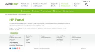 Dynacare - Insurance Professionals : HP Portal (English - Canada)