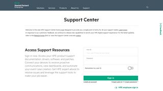 HPE Support Center: Sign In