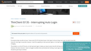 ThinClient t5135 - Interrupting Auto Login - HP Hardware ...