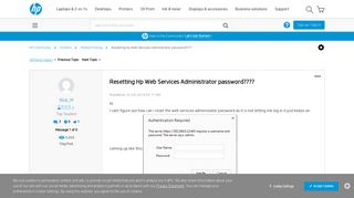 Resetting Hp Web Services Administrator password???? - HP Support ...