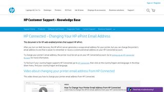 HP Connected - Changing Your HP ePrint Email Address - HP Support