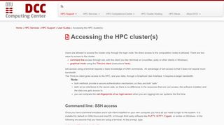 Accessing the HPC cluster(s) - DTU