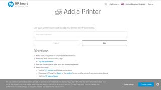 Add a Printer - HP Connected