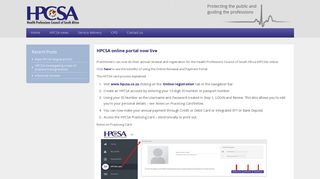 HPCSA online portal now live | HPCSA E-Bulletin