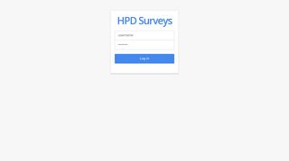 HPD Surverys - Log In
