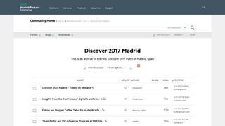 Discover 2017 Madrid forum | HPE Blogs, Discussions and Forums ...