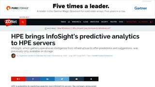 HPE brings InfoSight's predictive analytics to HPE servers | ZDNet
