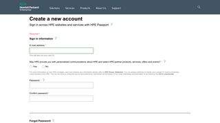 HPE Passport New User Registration | HP® Official Site