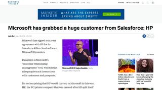 Microsoft grabs HP from Salesforce - Business Insider
