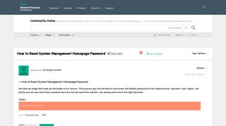 How to Reset System Management Homepage ... - HPE Community