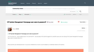 Solved: HP System Management Homepage user name & password ...