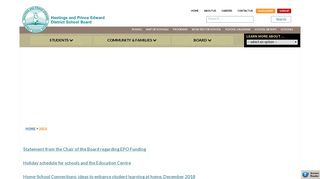 2018 – Hastings and Prince Edward District School Board (HPEDSB)