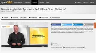 Developing Mobile Apps with SAP HANA Cloud Platform* | openSAP