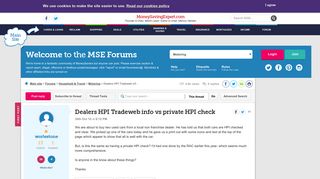 Dealers HPI Tradeweb info vs private HPI check - MoneySavingExpert ...