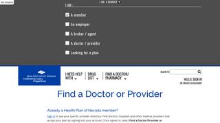 Doctor or Provider - Health Plan of Nevada