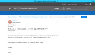 Is there an administrator activity log in HPNA 9.20? - Micro Focus ...