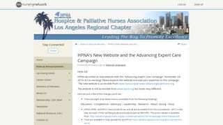 HPNA's New Website and the Advancing Expert Care Campaign | The ...