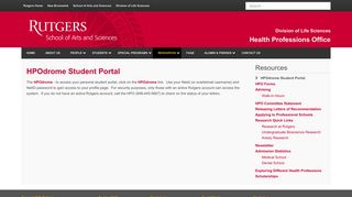 HPOdrome Student Portal - Rutgers HPO