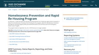 HPRP: Homelessness Prevention and Rapid Re-Housing Program ...