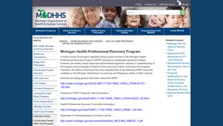 MDHHS - Michigan Health Professional Recovery Program