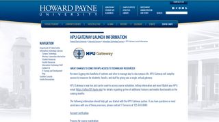 HPU Gateway Launch Information - Howard Payne University