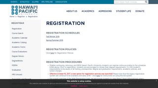Registration - Hawaii Pacific University