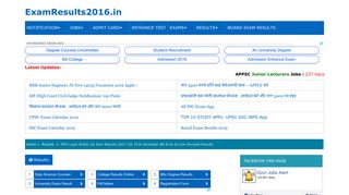 HPU Login RUSA 1st Sem Results 2017, First Semester BA-B.Sc-B ...