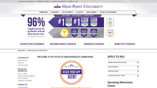 Undergraduate Admissions | High Point University | High Point, NC