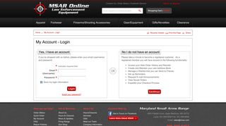 My Account - Login | Maryland Small Arms Range Inc.