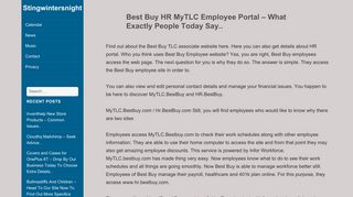 Best Buy HR MyTLC Employee Portal - What Exactly People Today ...