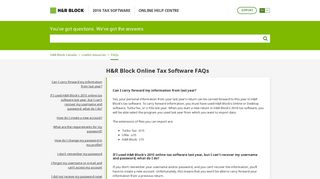 H&R Block Online Tax Software FAQs – H&R Block Canada