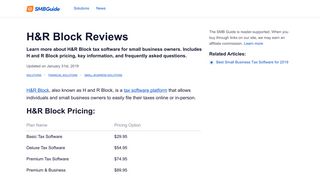 H&R Block Pricing, Reviews, Key Information, and FAQs