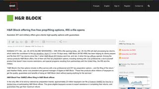 H&R Block offering five free prep/filing options, IRS e-file opens NYSE ...