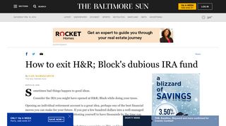 How to exit H&R; Block's dubious IRA fund - Baltimore Sun