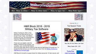 H&R Block 2018 - 2019 Military OneSource Tax Software