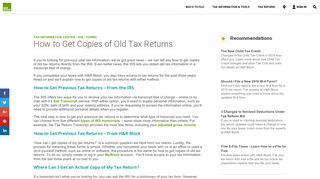 How to Get Copies of Old Tax Returns | H&R Block