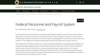 Federal Personnel and Payroll System | U.S. Department of the Interior