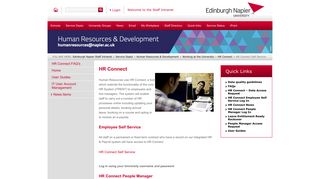 HR Connect Self Service - Edinburgh Napier Staff Intranet