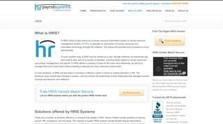 HRIS - Human Resources Information System - HR Payroll Systems