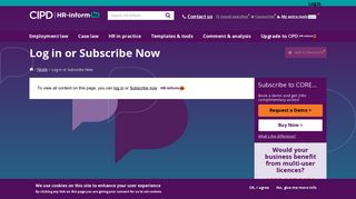 Log in or Subscribe Now | CIPD HR-inform