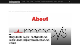 Macys Insite Login : hr.Myinsite.net Login Guide Details