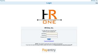 HR One, Inc. - Login - Payentry