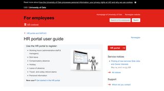 HR portal user guide - For employees - University of Oslo