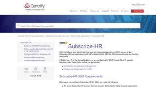 Subscribe-HR - Centrify Product Documentation