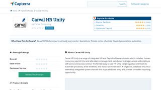 Carval HR Unity Reviews and Pricing - 2019 - Capterra
